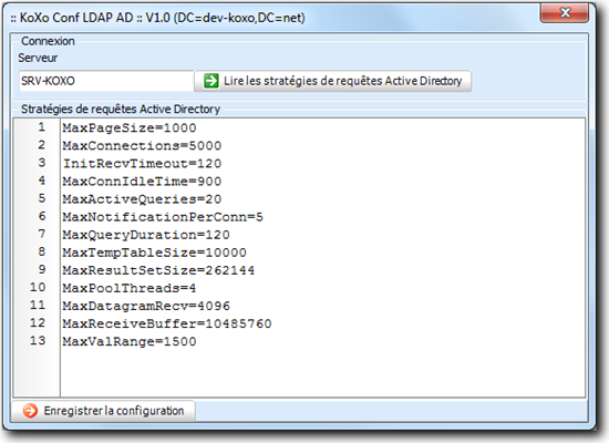 Configurer le serveur LDAP lié à Active Directory