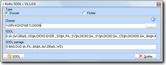 Récupérer un descripteur de sécurité (ACL) au format SDDL sur un dossier ou fichier